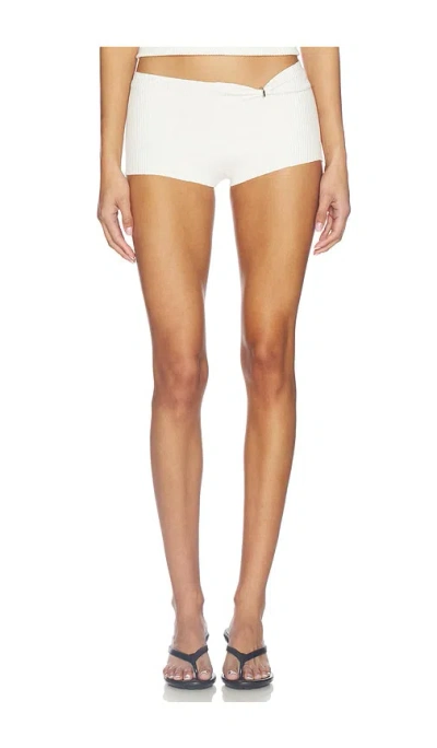 Eaves X Jasmine Tookes Silvana Knit Micro Short In White
