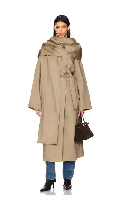 Eaves Yuna Trench Coat In Brown