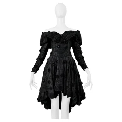 Pre-owned Eavis & Brown Black Beaded Cocktail Dress