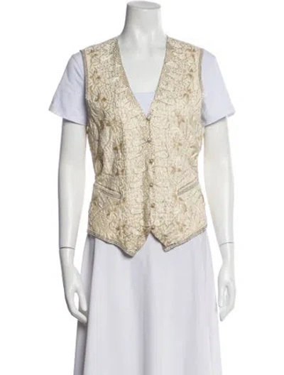Pre-owned Eavis & Brown Vintage Silk Vest In Neutral