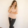 Eavolu Acadia-aspen Short Sleeve Mock-neck Top In Rose Quartz