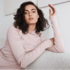 Eavolu Acadia Split-sleeve Long-sleeve Top In Rose Quartz