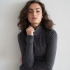 Eavolu Acadia Split-sleeve Long-sleeve Top In Slate