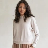 Eavolu Baikal Dolman Crop Hoodie In Bone