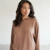 Eavolu Baikal Dolman Crop Hoodie In Desert Sand