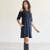 Eavolu Caspian Cold-shoulder Tunic/dress In Slate