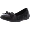 Eazies Daphne Womens Faux Leather Slip On Flats In Black
