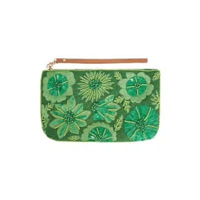 Eb & Ive Flourish Clutch In Kiwi In Black