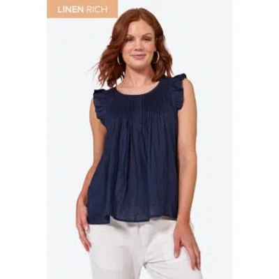 Eb & Ive La Vie Frill Top In Blue