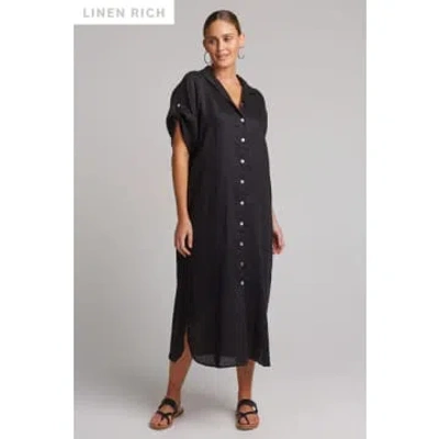 Eb & Ive Studio Linen Shirt Dress In Black