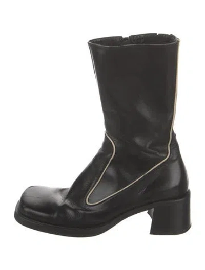 Pre-owned Eb By Miista Leather Combat Boots In Black