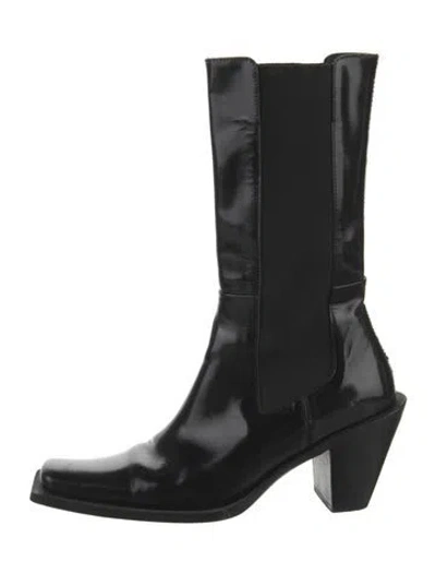 Pre-owned Eb By Miista Patent Leather Western Boots In Black