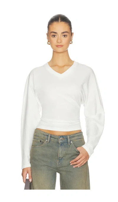 Eb Denim Acacia V Neck Long Sleeve Top In White