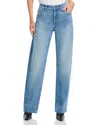 Eb Denim Alida High Rise Bowed Leg Jeans In Cleo In Blue