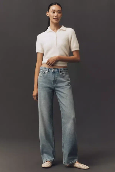 Eb Denim Alida High-rise Loose Bowed Jeans In Blue