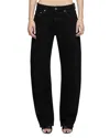 Eb Denim Alida High Rise Loose Bowed Jeans In Noir In Black