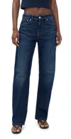 Eb Denim Alida Loose Bowed Jeans Tribeca In Blue