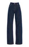 Eb Denim Alida Mid-rise Bowed Jeans In Dark Wash