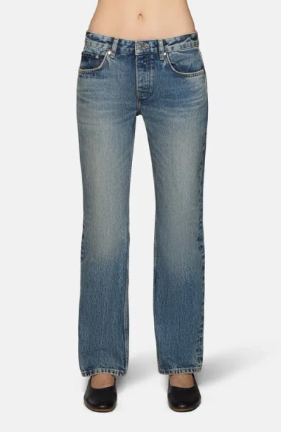 Eb Denim Ariel Mid Rise Straight Leg Jeans In Blue
