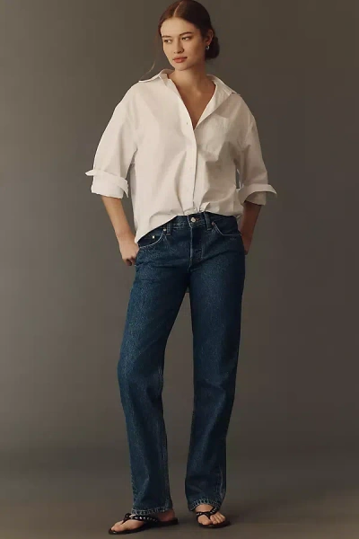 Eb Denim Ariel Mid-rise Wedgie Straight-leg Jeans In Blue