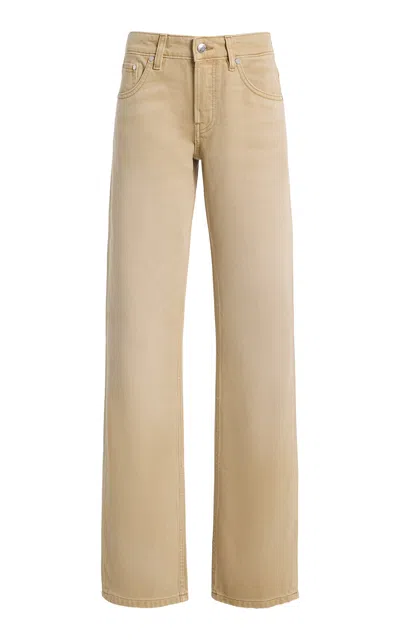 Eb Denim Ariel Wedgie Rigid Mid-rise Straight-leg Jeans In Neutral