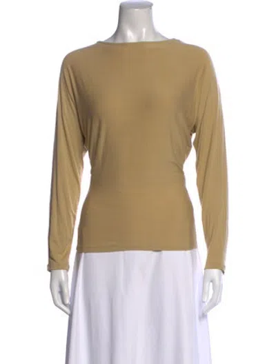 Pre-owned Eb Denim Bateau Neckline Long Sleeve Top In Neutrals
