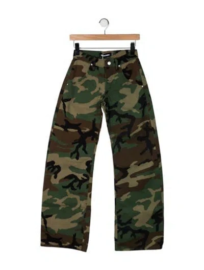 Pre-owned Eb Denim Camouflage Print Wide Leg Pants W/ Tags In Green