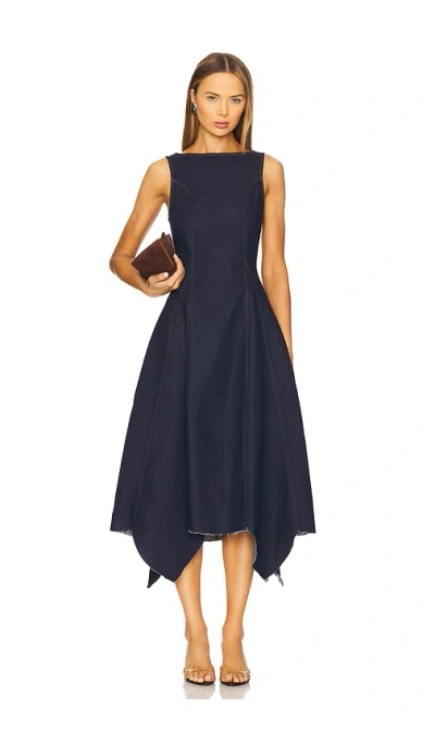 Eb Denim Cara Boat Neck Long Dress In Havana Night