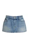 Eb Denim Cherry Denim Mini Skirt In Medium Wash