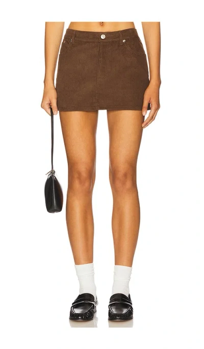 Eb Denim Cherry Mini Skirt In Brown