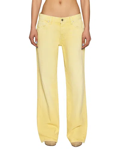 Eb Denim Cropped Low Rise Baggy Jean In Yellow