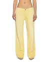 Eb Denim Cropped Low Rise Baggy Jeans In Butter In Butter