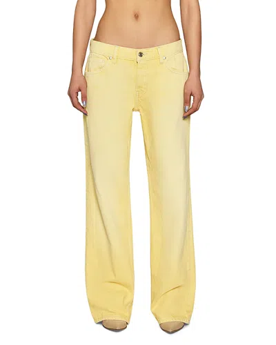 Eb Denim Cropped Low Rise Baggy Jeans In Butter
