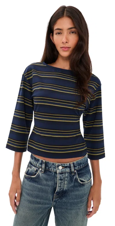 Eb Denim Douglas Striped Crop Top In Multi