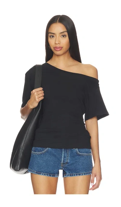 Eb Denim Elena Off The Shoulder Tee In Black