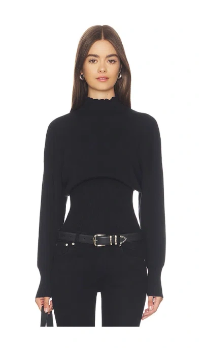 Eb Denim Forest Turtleneck Top In Black