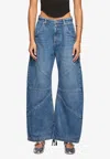 Eb Denim Womens Blue Dream Frederick Brand-patch Relaxed-fit Wide-leg Jeans In Blue
