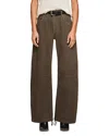 Eb Denim Frederic High-rise Barrel Jeans In Coated Saddle
