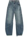 Eb Denim Womens Blue Dream Frederick Brand-patch Relaxed-fit Wide-leg Jeans In Blue