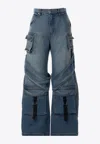 Eb Denim Frederic Wide-leg Cargo Jeans In Blue