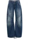 Eb Denim Womens Blue Dream Frederick Brand-patch Relaxed-fit Wide-leg Jeans In Blue
