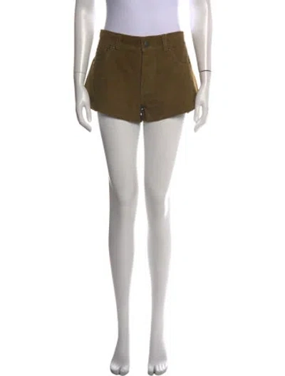 Pre-owned Eb Denim Goat Leather Mini Shorts W/ Tags In Green