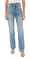 Eb Denim High Rise Straight Jeans Cleo In Blue