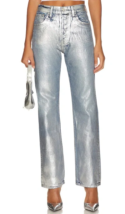 Eb Denim High Rise Straight Jeans In Foil