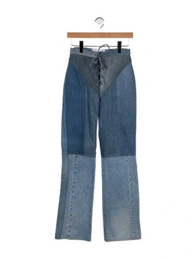 Pre-owned Eb Denim High-rise Flared Jeans In Blue