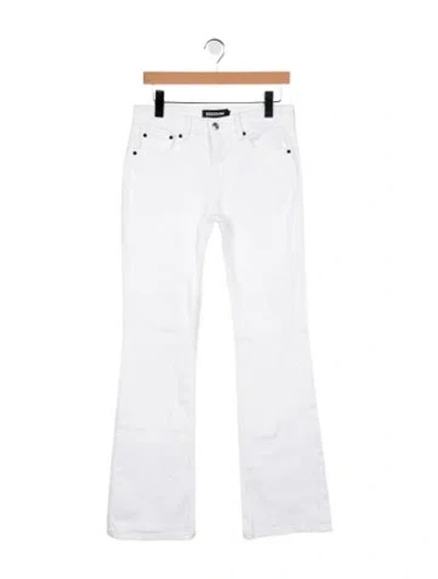Pre-owned Eb Denim High-rise Flared Jeans W/ Tags In White