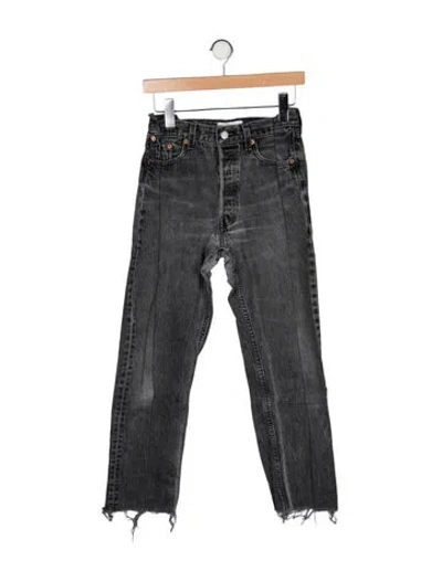 Pre-owned Eb Denim High-rise Straight Leg Jeans In Black