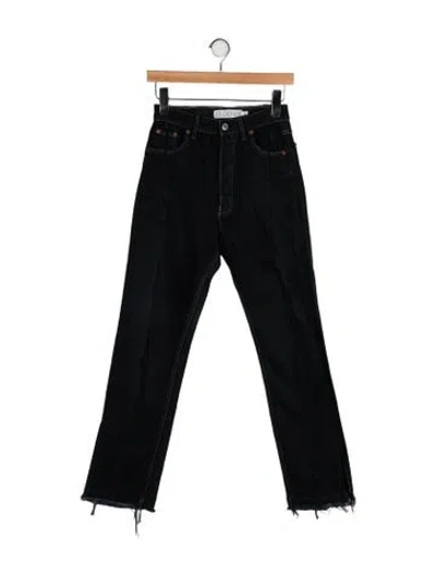 Pre-owned Eb Denim High-rise Straight Leg Jeans In Black
