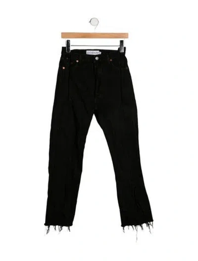 Pre-owned Eb Denim High-rise Straight Leg Jeans In Black