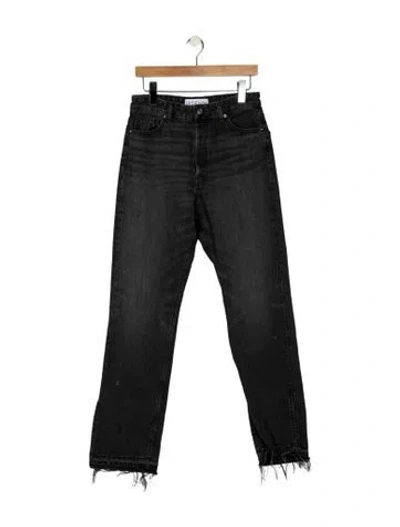 Pre-owned Eb Denim High-rise Straight Leg Jeans In Black